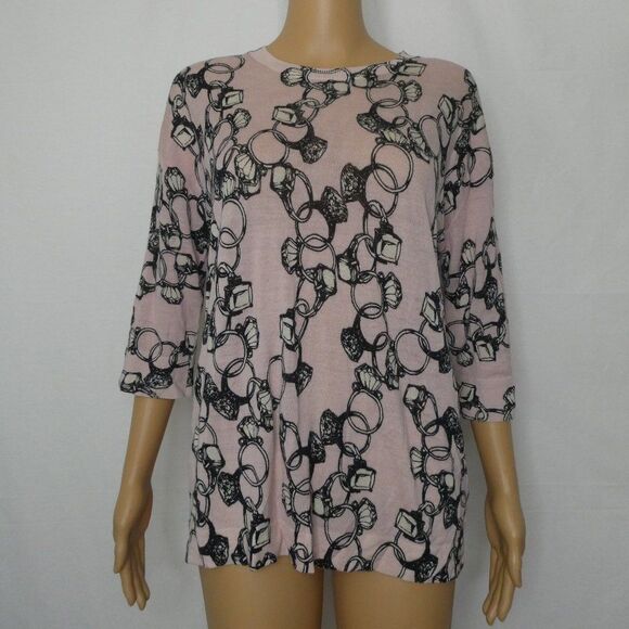 Markus Lupfer Diamond Ring Print Wool Sweater RARE - Picture 1 of 10